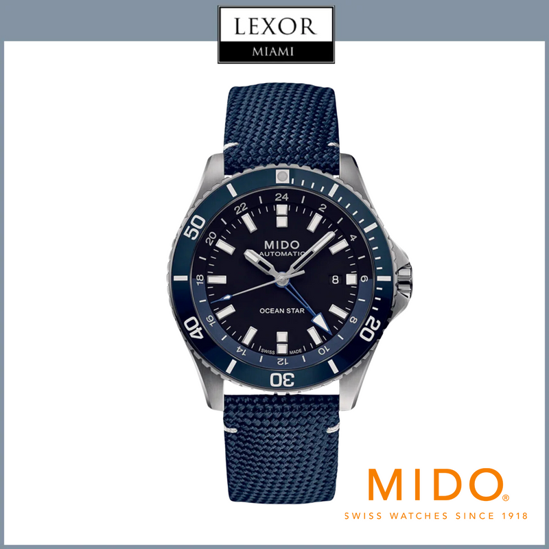 Reloj para hombre Mido M0266291705100 OceanStar GMT con correa de silicona azul