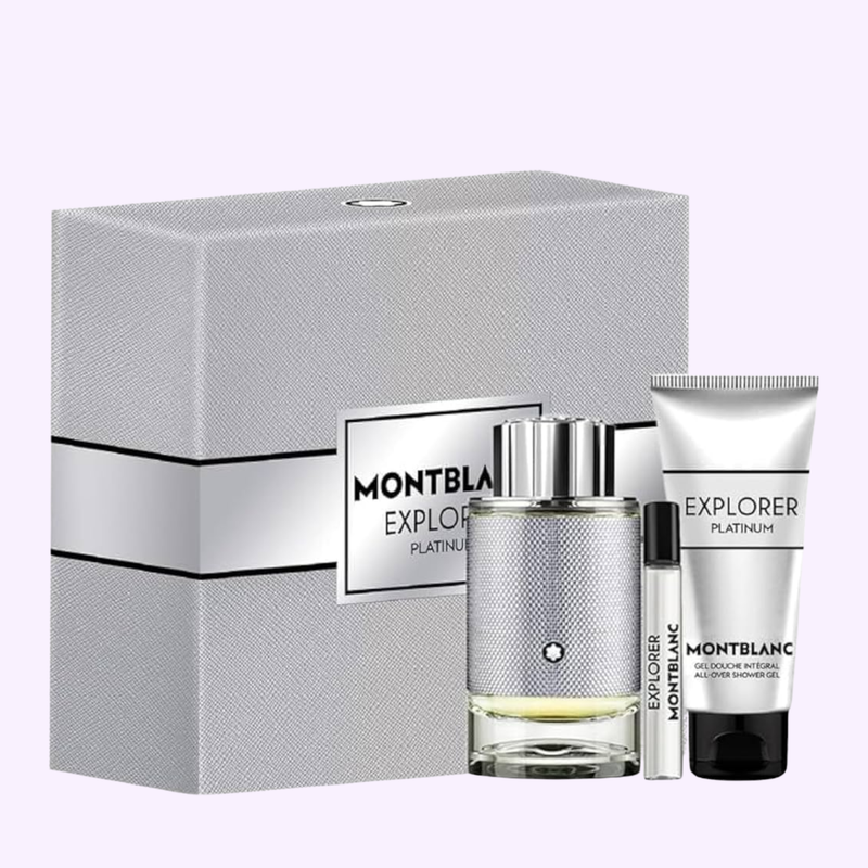 MONT BLANC EXPLORER PLATINUM 3.4 EDP M + 3.4 SH/G + 2X7.5ML Men Perfume Set