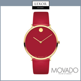 Movado 0607253 Modern 47 Red Leather Strap Men Watches