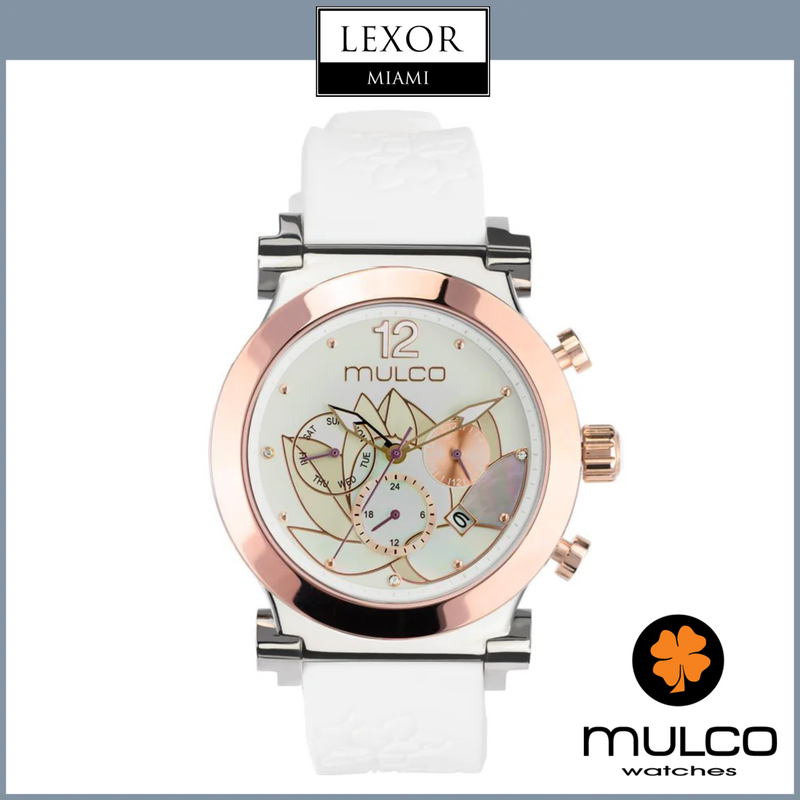 Mulco MW3 19001 011 La Fleur Lotus White Silicone Strap Women Watches