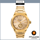 Mulco MW5 5003 033 Relógios unissex com pulseira de aço dourado e metal marinho azul