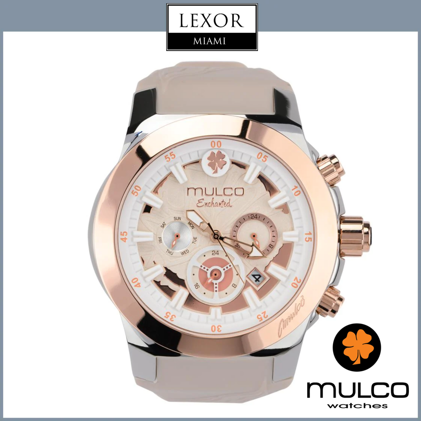 Mulco MW5 5673 113 Enchanted Maple Beige Silicone Strap Women