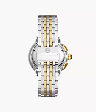 Reloj de diamantes bañado en oro de 18 quilates de dos tonos Michele MWW21A000069 Serein