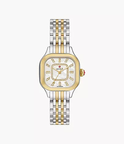 MICHELE MWW33B000009 Meggie Two-Tone 18K Gold-Plated Diamond Dial Watch