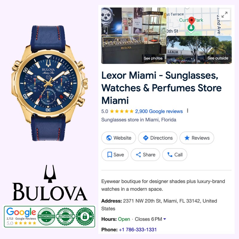 Bulova 97B168 Blue Marine Star Leather Chronograph Watch