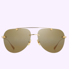 Maybach THE HORIZON I-S CHG-CHG-Z16 Sunglasses by Maybach Sunglasses feature gold rims and reflective brown ZEISS lenses, displayed against a plain light background.