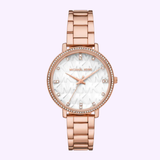 Front View Michael Kors MK4594 Pyper Rose Gold Stainless Steel Strap Women Watches