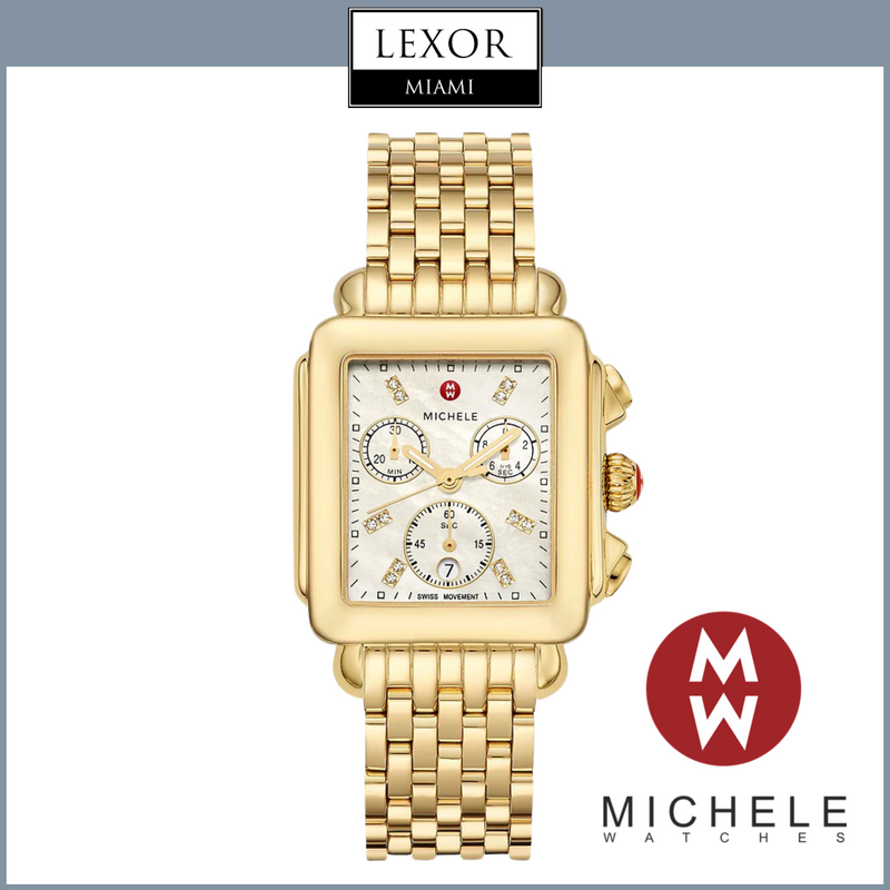 Michele MWW06A000780 Deco 18k Gold Diamond Dial Watch – Lexor Miami