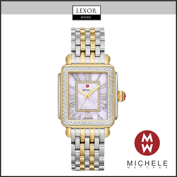 Michele MWW06T000248 Deco Madison Two-Tone 18K Gold-Plated Diamond Women Watches