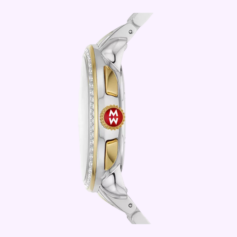 Relógio Michele MWW21A000069 Serein Two-Tone banhado a ouro 18K com diamantes