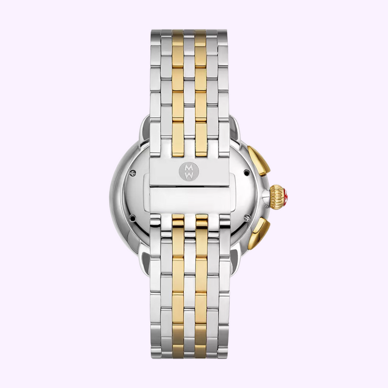 Relógio Michele MWW21A000069 Serein Two-Tone banhado a ouro 18K com diamantes