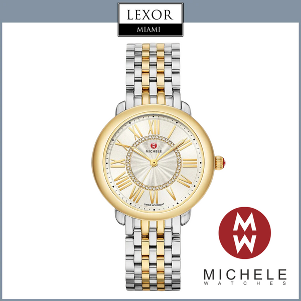 Michele MWW21B000148 Serein Mid Diamond 2 Tone Stainless Steel Strap Women Watches