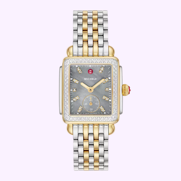 Michele Watches Deco Mid Two-Tone 18K Gold-Plated Diamond MWW06V000132