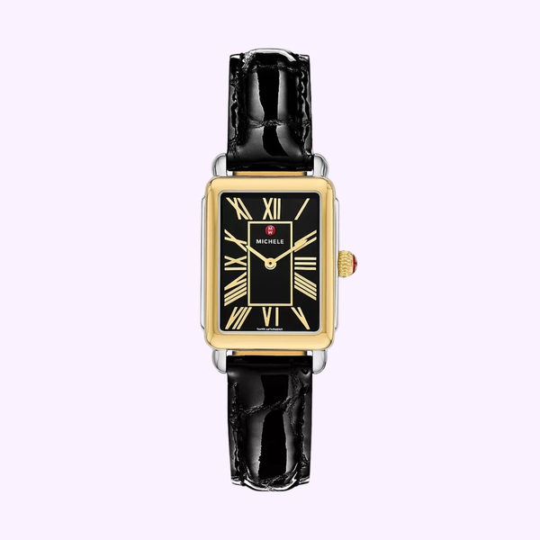 Michele Watches Deco Park Black Leather Watch MWW06E000148