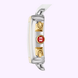 Michele Watches Deco Sport Chronograph Gold-Plated White Silicone Watch MWW06K000069