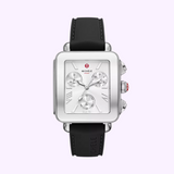 Michele Watches Deco Sport Chronograph Stainless Steel Black Silicone Watch MWW06K000071