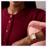 Michele Watches Deco Sport Mid Gold-Plated Ruby Red Leather Watch MWW06H000005