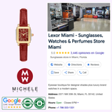 A gold rectangular Michele Watches Deco Madison Mini MWW06D000181 watch with a ruby red leather strap and a matching red dial featuring Roman numerals.