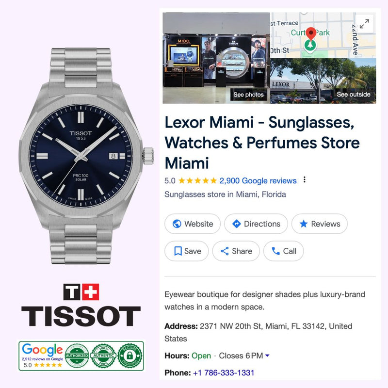 Tissot Watches PRC 100 Solar Quartz 39mm T1514221104100  UPC:7611608321157