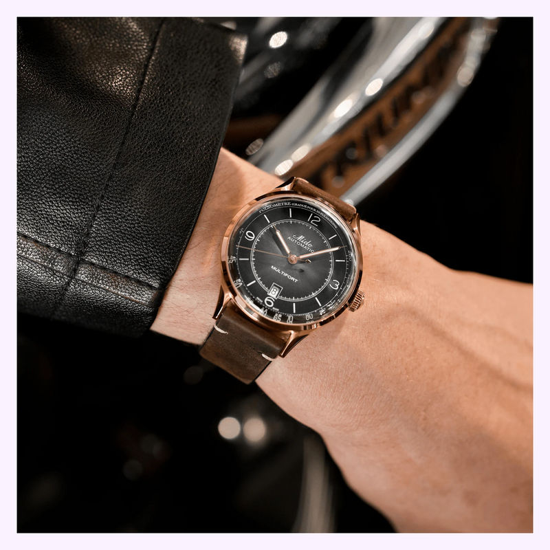 Mido M0404073606000 Multifort Patrimony Brown Leather Strap Men Watches