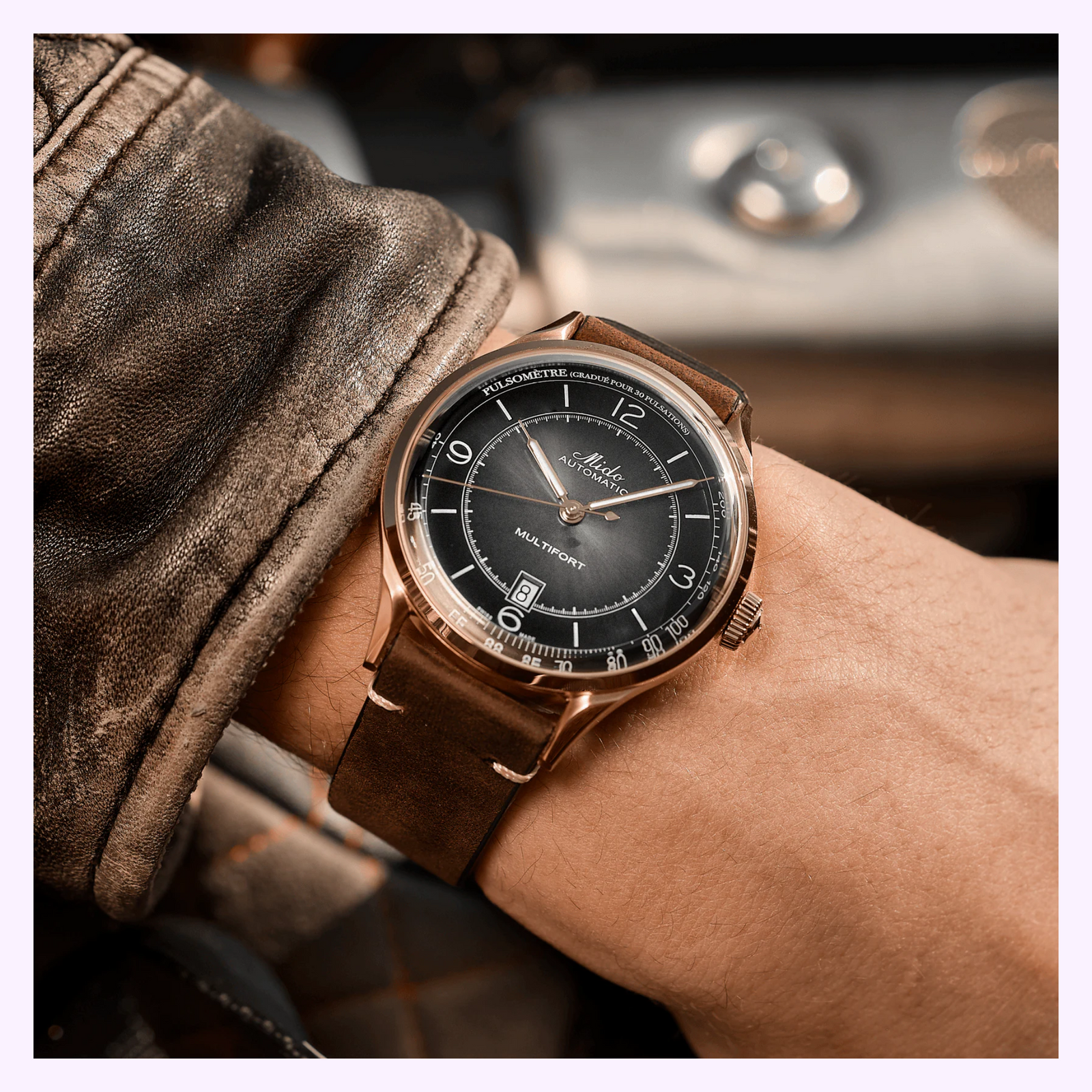 Mido M0404073606000 Multifort Patrimony Brown Leather Strap Men