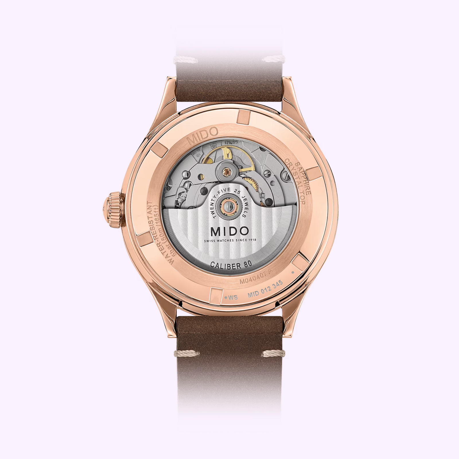 Mido M0404073606000 Multifort Patrimony Brown Leather Strap Men