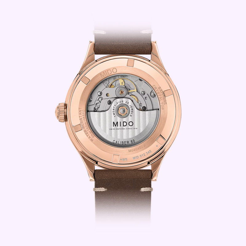 Mido M0404073606000 Multifort Patrimony Brown Leather Strap Men Watches