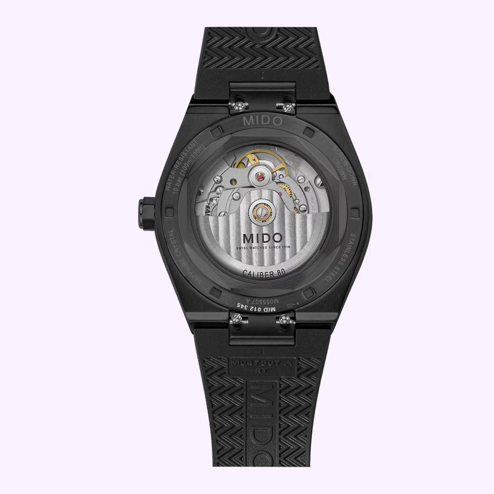 Back View Mido Watch Multifort 8 One Crown M0555073705100