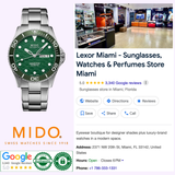 Discover the Mido Watches Ocean Star 200C M0424301109100 at Lexor Miami. Browse top watches, sunglasses, and perfumes. Check reviews, store hours, contact info, and Google ratings!.