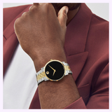 Movado 0607200 Museum Classic 2 Tons Aço Strap Relógios Masculinos