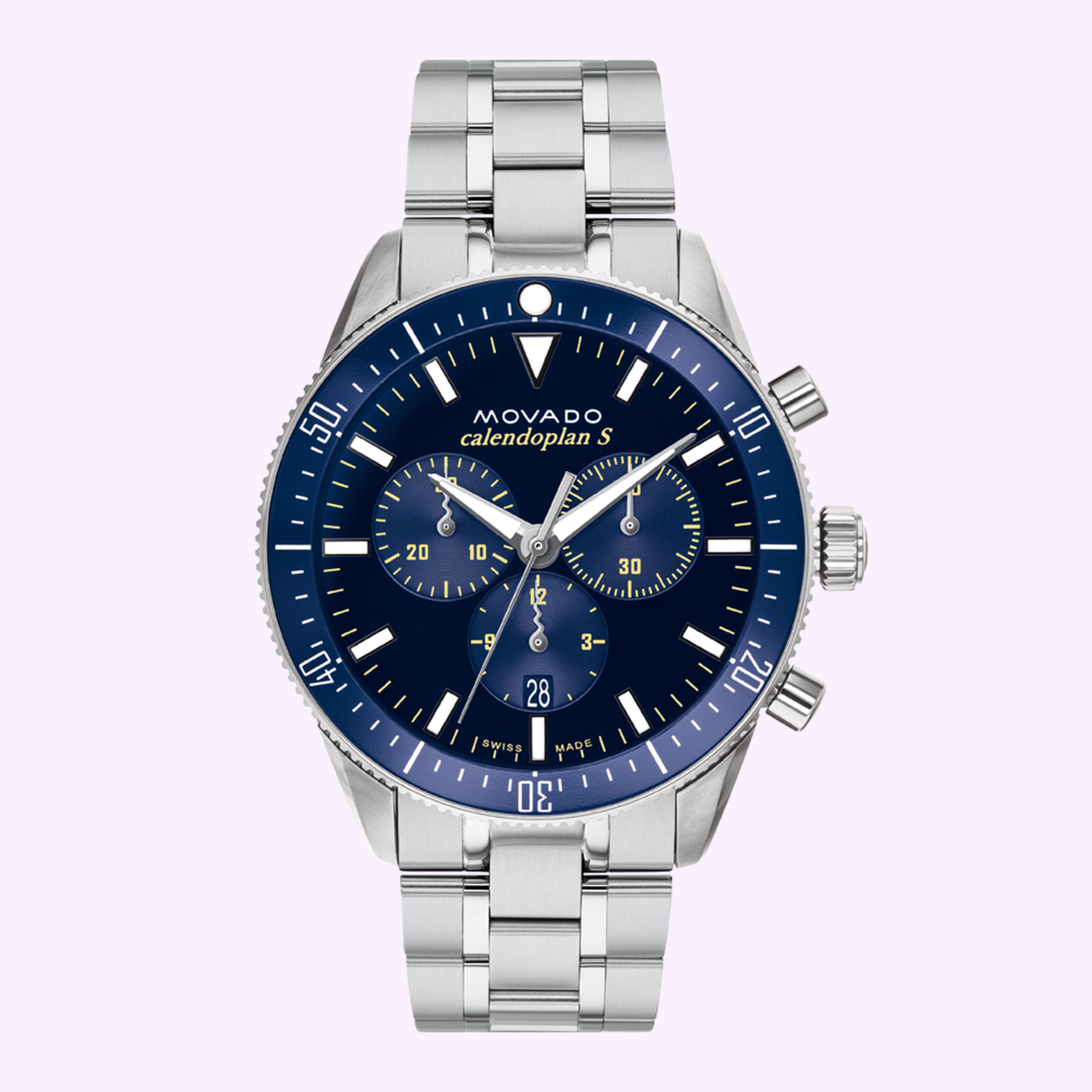 Front View Movado Watches Heritage Calendoplan S Chronograph 3650124