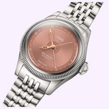 Oris Watches Big Crown Pointer Date watch featuring a circular copper-toned textured dial, a coin-edge bezel, and a stainless-steel link bracelet.
