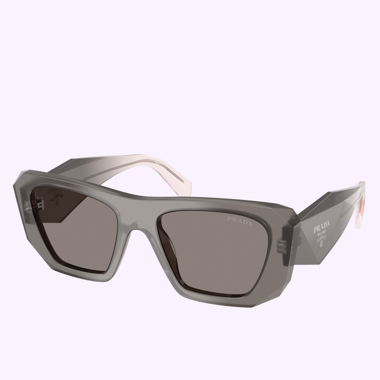 小物 PRADA Half-Lim sunglasses Prada PR A09S M (53 - 18) with Brown lenses and Violet frame