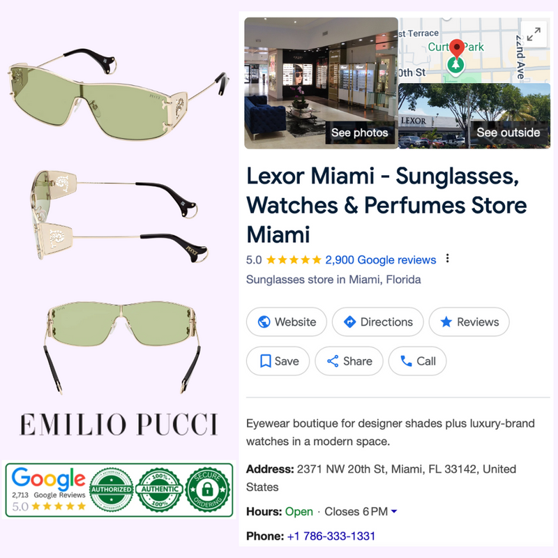 Óculos de sol PUCCI EP0213 0032N UPC 889214418692 – Lexor Miami