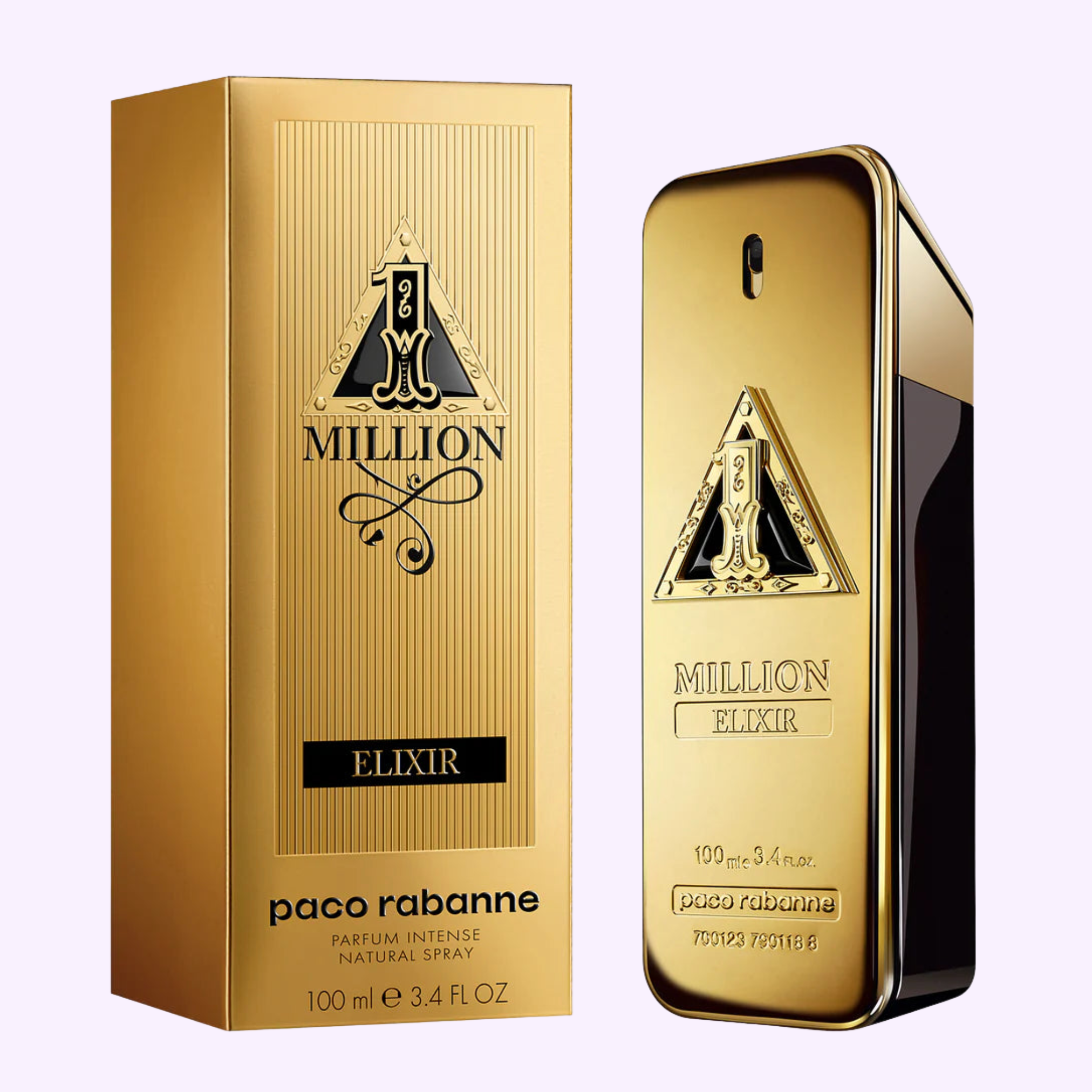 View With Box Paco Rabanne Million Gold Elixir 3.4 Parfum Intense Sp Men Perfume
