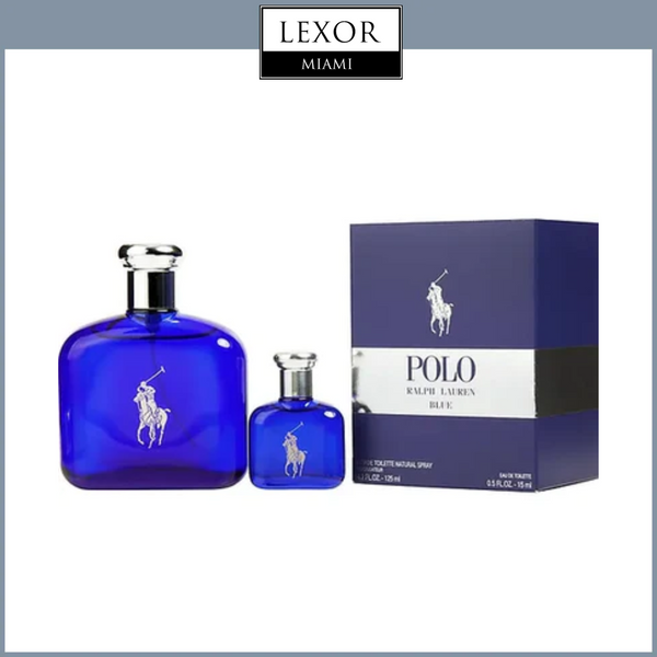 Ralph Lauren Polo Blue 4.2oz. EDT + Mini  Men Perfume Set