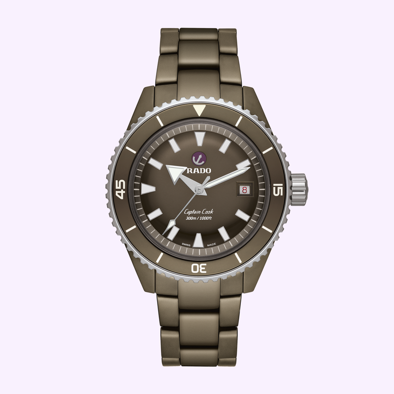 Rado Captain Cook High-Tech Ceramic Diver R32130312 olive green ceramic dive watch at Lexor Miami