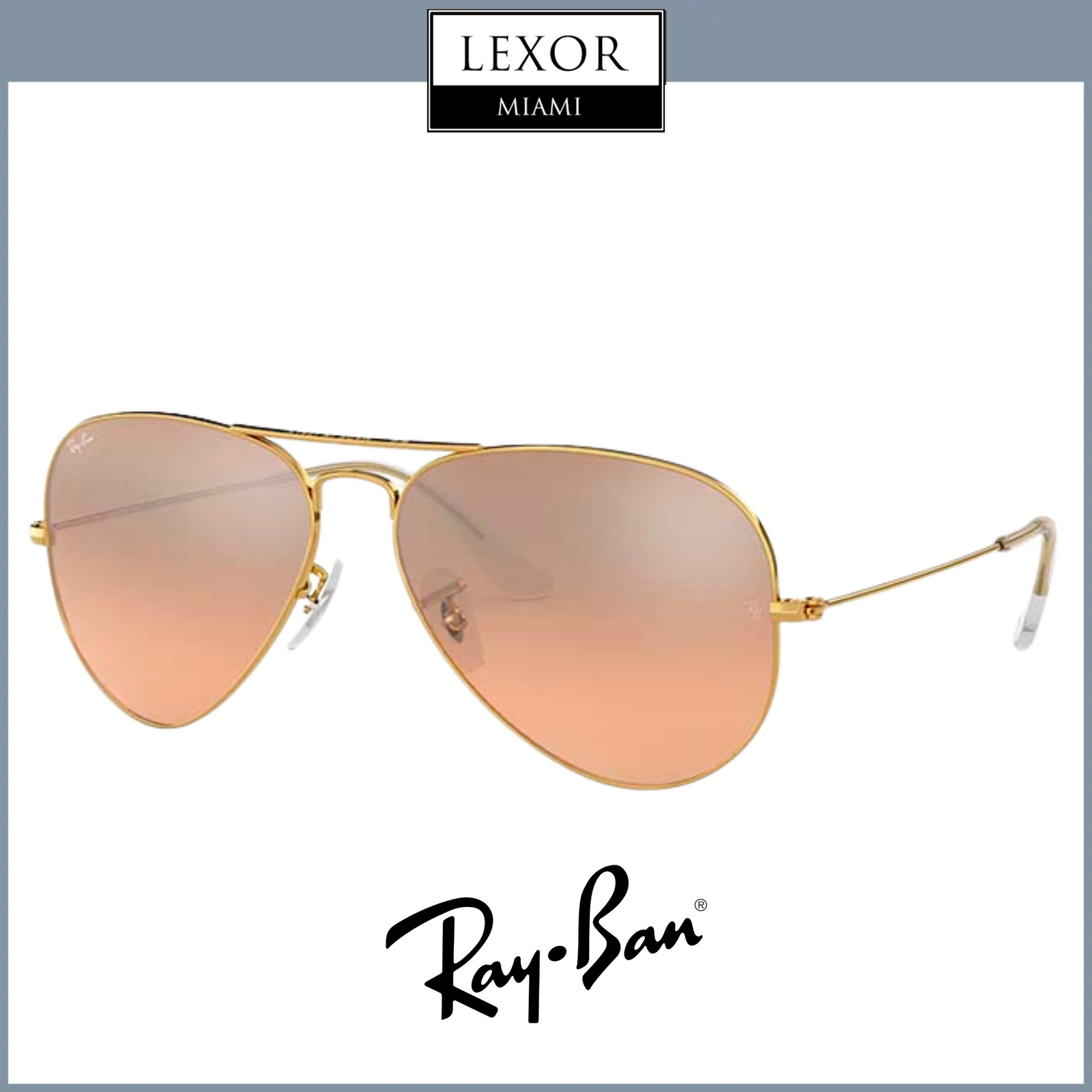 Ray Ban Men s Aviator Gold Sunglasses Gold Frames Gray Gradient Lenses