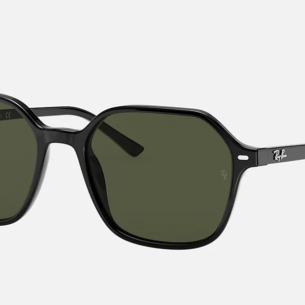 Ray-Ban John sunglasses (RB2194). Black frame/green lenses Ray-Ban RB2194 John Black/Green Prescription Sunglasses main image 2
