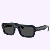 Ray-Ban RB4954 transparent dark blue frame, angled side view