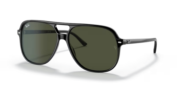 Ray-Ban 0RB2198 901/3160 BILL BLACK W/ GREEN Unisex Sunglasses