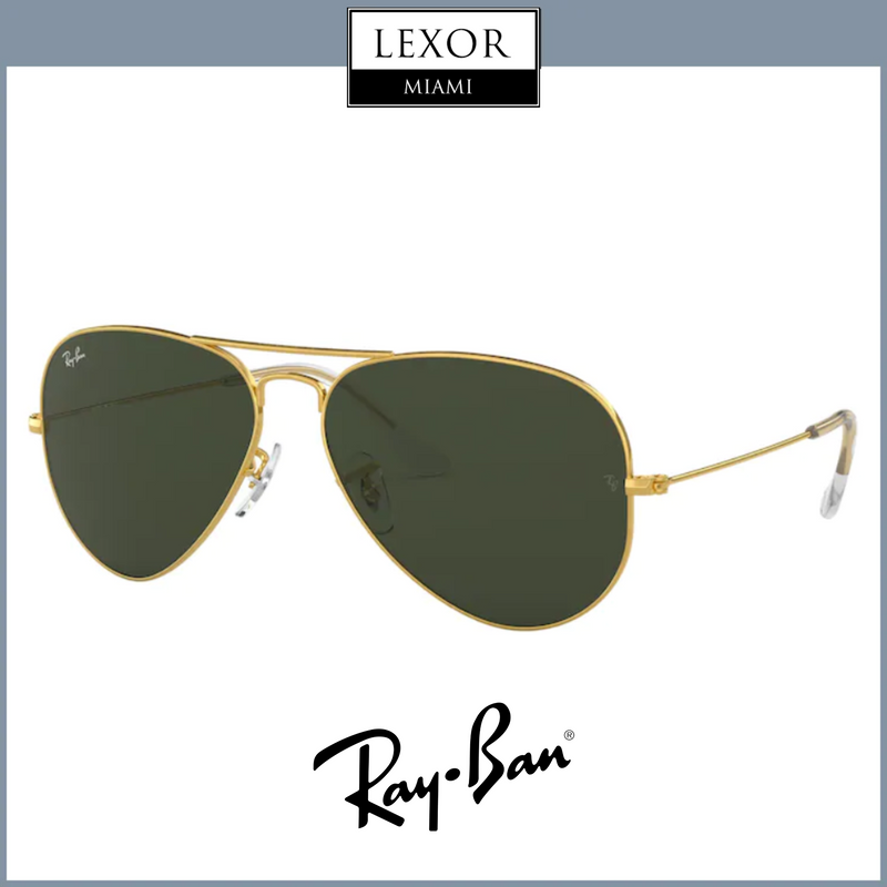 Ray-Ban Gold Aviator Classic - RB3025 - Sunglasses with Dark Green Lenses Ray-Ban Aviator Classic Green Classic G-15 Unisex Sunglasses  main image 4