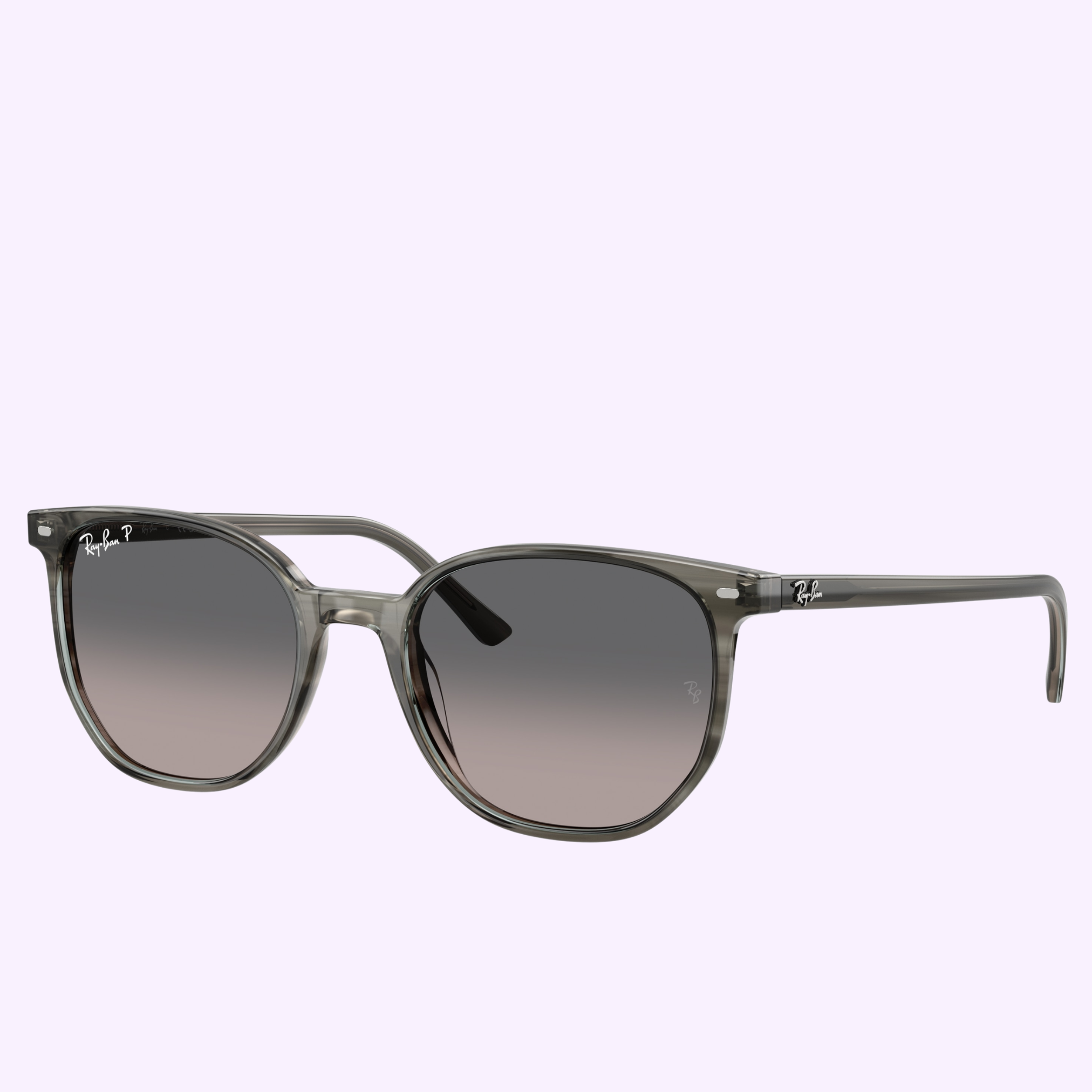 Ray-Ban round 0RB2197 gray translucent frame dark gradient lenses Lexor Miami