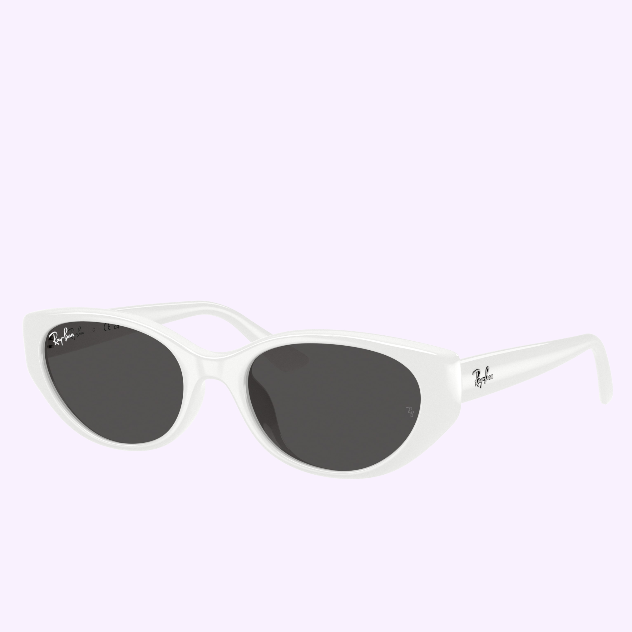 Ray-Ban RB4473D white irregular frame clear gradient light blue lenses Lexor Miami