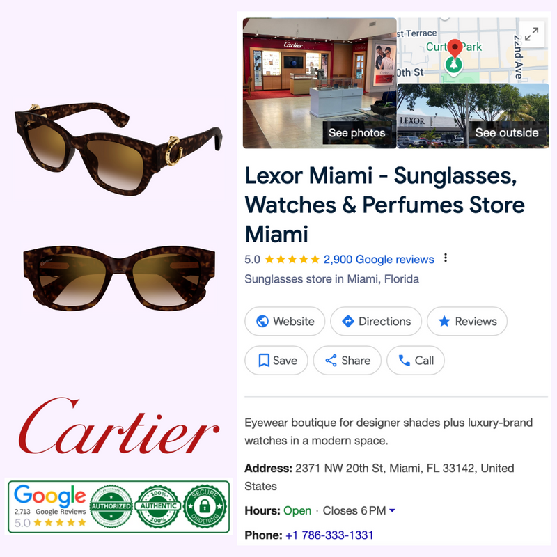 Cartier Sunglasses CORE RANGE CT0548SA-002 55 Women upc 843023181383