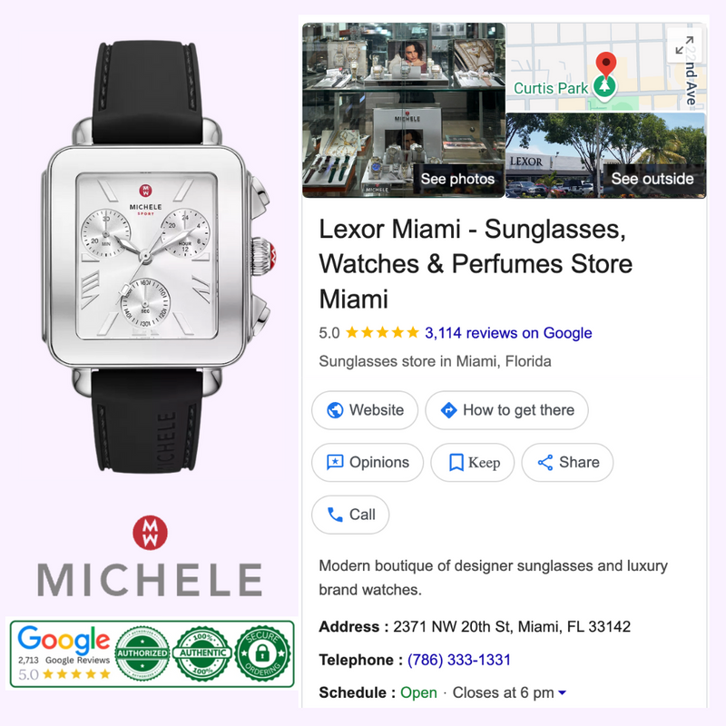 Michele Watches Deco Sport Chronograph Stainless Steel Black Silicone Watch MWW06K000071