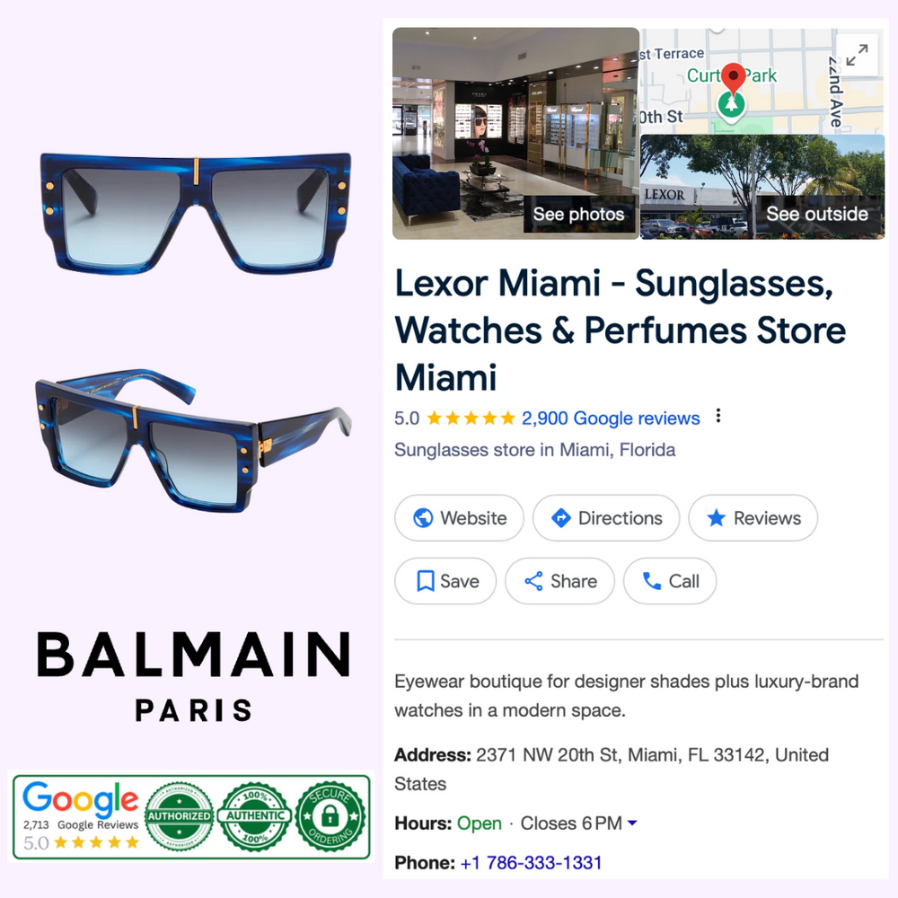 トップス BALMAIN Balmain BPS-144B-57 B-Grand Sunglasses – Lexor Miami