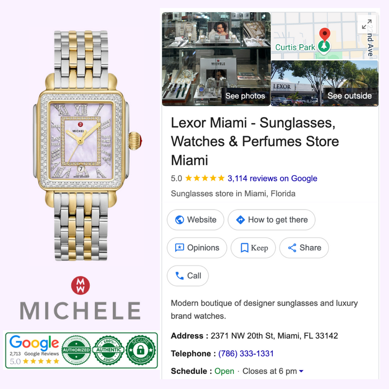 Michele MWW06T000248 Deco Madison Two-Tone 18K Gold-Plated Diamond Women Watches