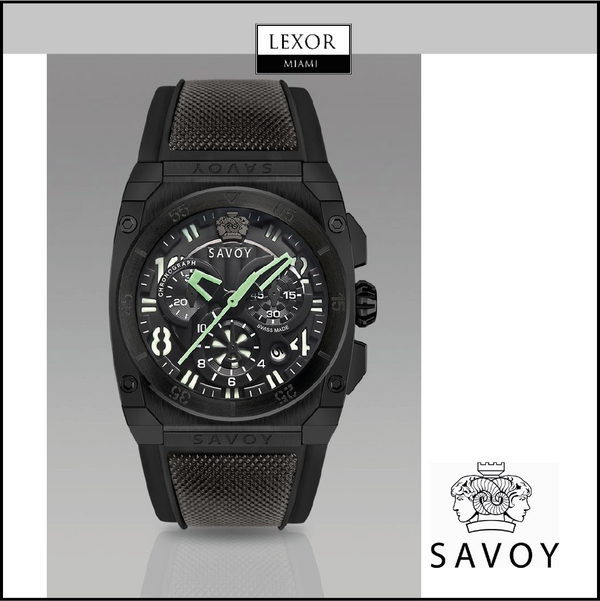 Savoy B2202C 02C RB23  Icon Midway Chrono Black & Green Men Watches