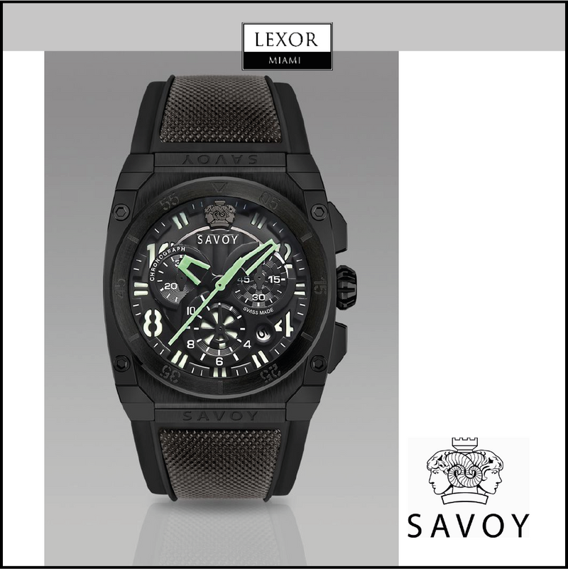 Savoy B2202C 02C RB23  Icon Midway Chrono Black & Green Men Watches